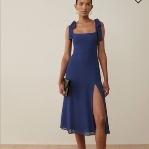 Reformation Blue Twilight Midi Dress with Slit